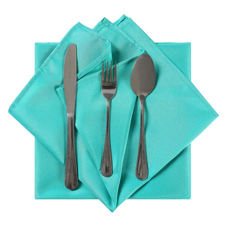 Cupuamon Cloth Napkins 17x17 inch Washable Polyester Dinner Napkins Soft Table Napkins for Wedding Party Dining Banquet(Turquoise,25PCS) - Image 4